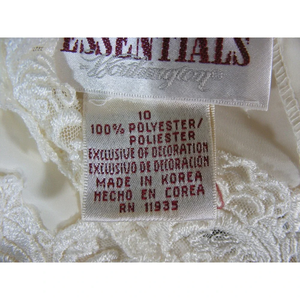 Essentials Worthington Blouse Womens 10 Cream Excellent Lace Bib Pintuck Pleat